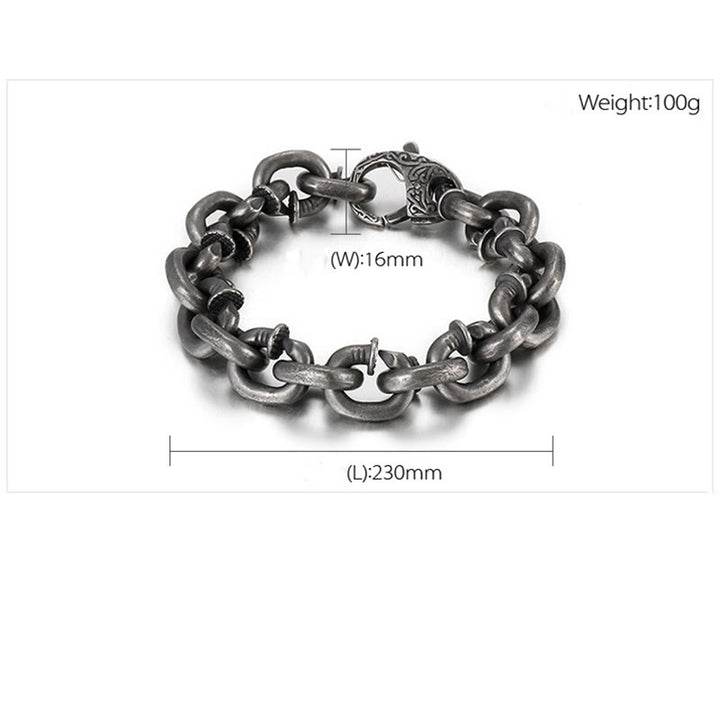 Bracciale Buddha Stones Square Rivets Titanium Steel Good Luck Balance