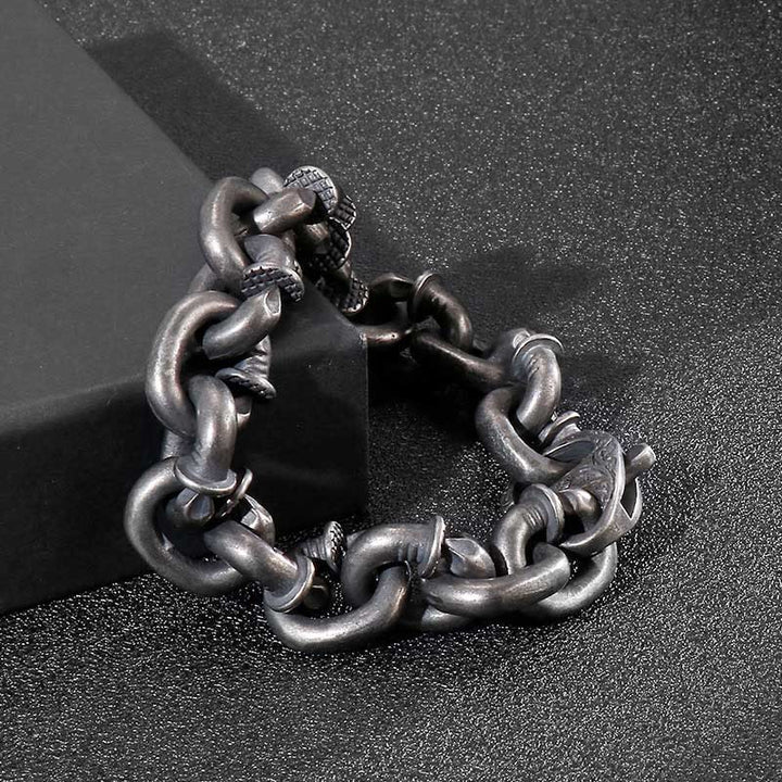 Bracciale Buddha Stones Square Rivets Titanium Steel Good Luck Balance