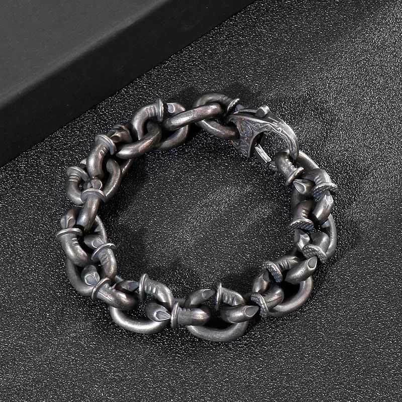 Bracciale Buddha Stones Square Rivets Titanium Steel Good Luck Balance