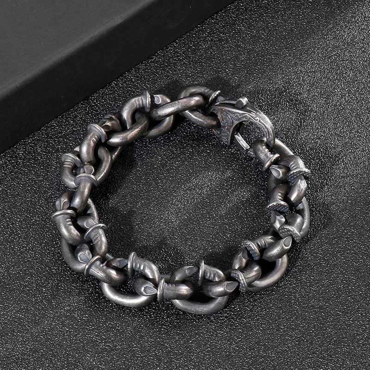 Bracciale Buddha Stones Square Rivets Titanium Steel Good Luck Balance