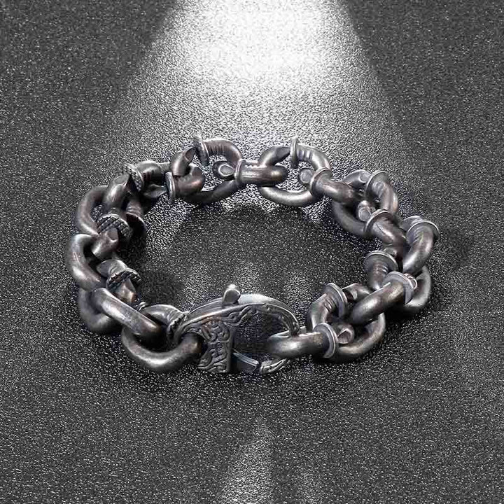 Bracciale Buddha Stones Square Rivets Titanium Steel Good Luck Balance