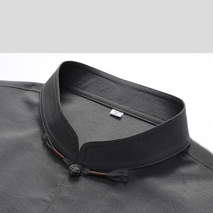 Buddha Stones Capodanno cinese ricamato Fu Tang Suit Hanfu manica lunga Top Pantaloni Abbigliamento Uomo Set - image 6