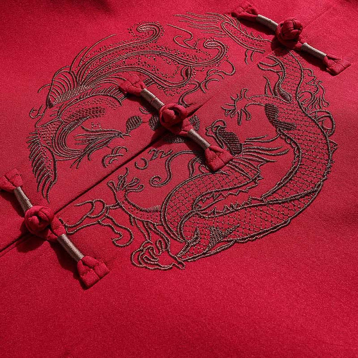 Buddha Stones Capodanno cinese ricamato Tang Suit Hanfu tradizionale uniforme manica lunga Top Pantaloni Abbigliamento Uomo Set - image 9