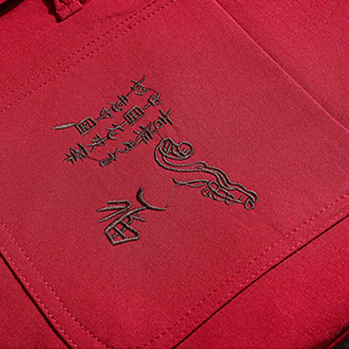 Buddha Stones Capodanno cinese ricamato Tang Suit Hanfu tradizionale uniforme manica lunga Top Pantaloni Abbigliamento Uomo Set - image 12