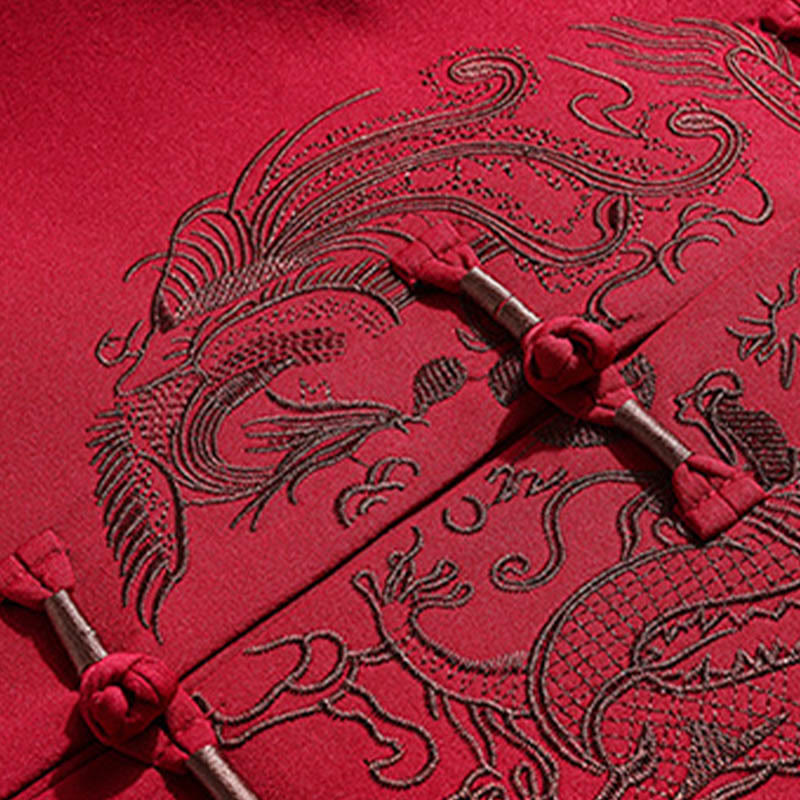 Buddha Stones Capodanno cinese ricamato Tang Suit Hanfu tradizionale uniforme manica lunga Top Pantaloni Abbigliamento Uomo Set