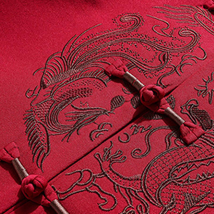 Buddha Stones Capodanno cinese ricamato Tang Suit Hanfu tradizionale uniforme manica lunga Top Pantaloni Abbigliamento Uomo Set