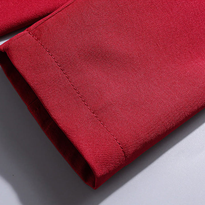 Buddha Stones Capodanno cinese ricamato Tang Suit Hanfu tradizionale uniforme manica lunga Top Pantaloni Abbigliamento Uomo Set - image 15