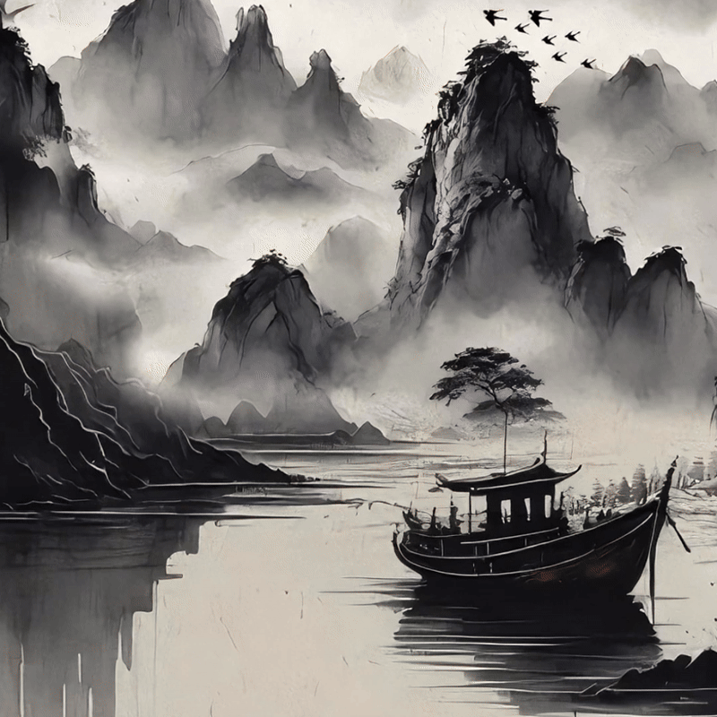 Leggings fitness da donna con stampa di paesaggio con schizzi di inchiostro Buddha Stones , pantaloni da yoga - image 1