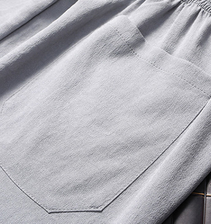 Buddha Stones Capodanno cinese Drago ricamato Rana-bottoni Tang Suit Hanfu Manica lunga Top Pantaloni Abbigliamento Uomo Set - image 14