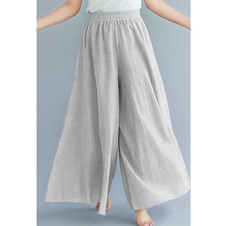 Pantaloni larghi in cotone e lino casual da donna Buddha Stones per yoga e danza