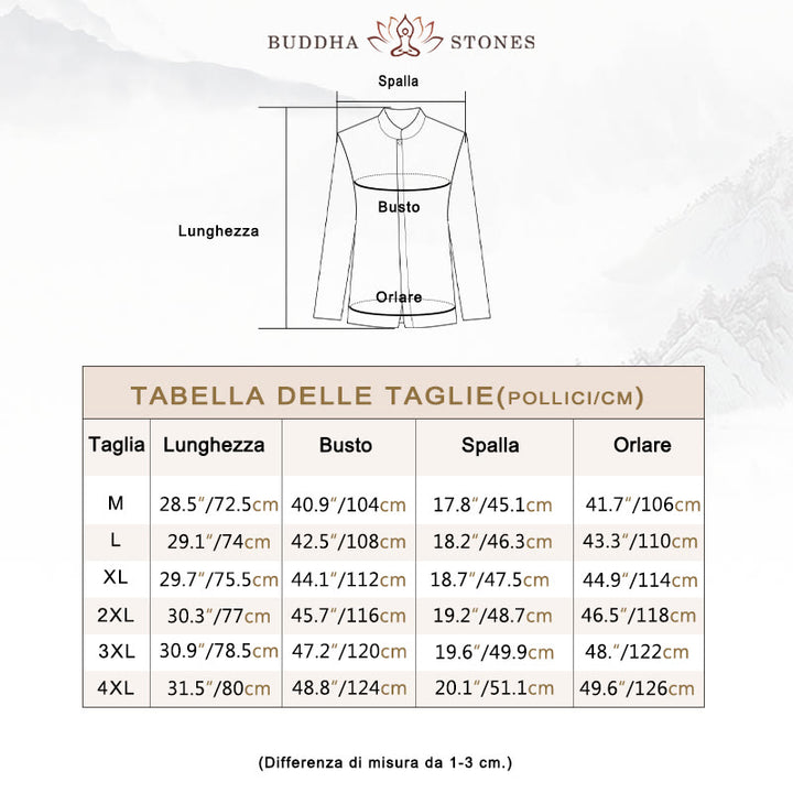 Giacca in lino di cotone con abito cinese in tinta unita in Buddha Stones, abbigliamento da uomo