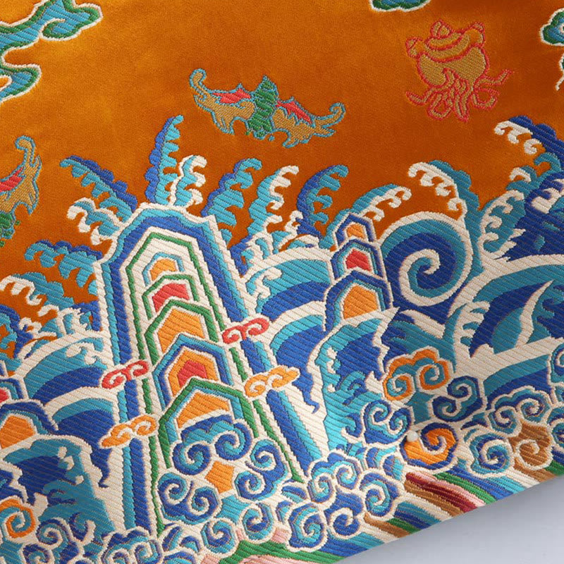 Buddha Stones Capodanno cinese Drago Ricamo Nuvole di buon auspicio Rana-bottoni Tang Suit Giacca Camicia da uomo - image 10