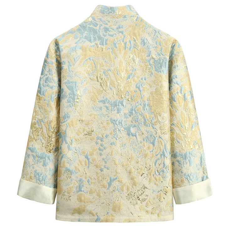 Giacca da uomo in jacquard con bottoni a forma di rana, con tasche, per abito cinese, motivo Buddha Stones - image 1