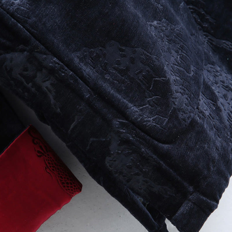 Giacca da uomo con camicia e tasche, realizzata a mano, con bottoni a forma di rana, motivo Buddha Stones, capodanno cinese, paesaggio - image 9