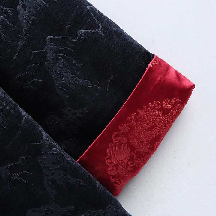 Giacca da uomo con camicia e tasche, realizzata a mano, con bottoni a forma di rana, motivo Buddha Stones, capodanno cinese, paesaggio - image 13