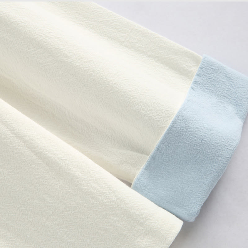 Buddha Stones Capodanno cinese Gru ricamo Tang Suit Hanfu manica lunga Top Pantaloni Abbigliamento cotone lino uomo set con tasche - image 12