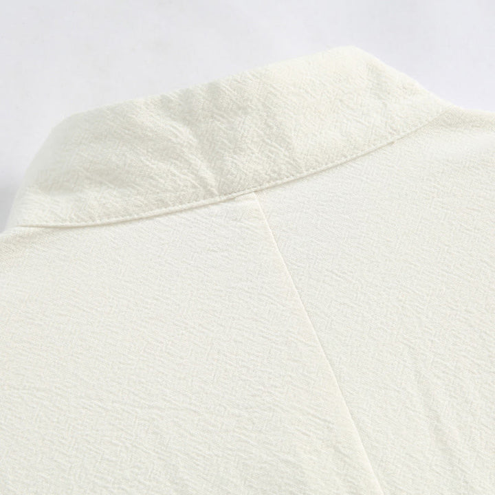 Buddha Stones Capodanno cinese Gru ricamo Tang Suit Hanfu manica lunga Top Pantaloni Abbigliamento cotone lino uomo set con tasche - image 11