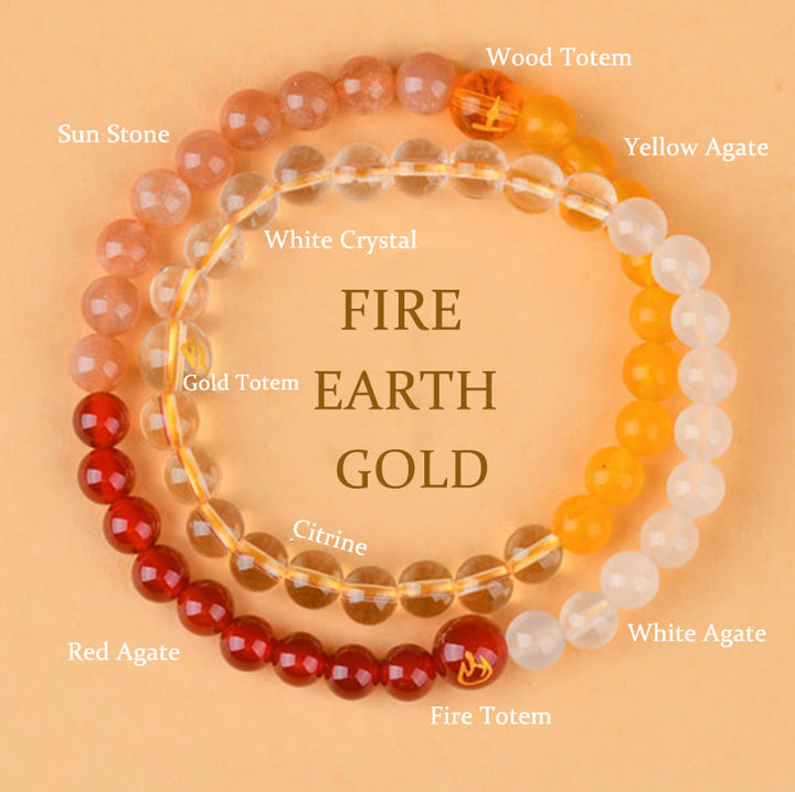 Buddha Stones Cinque Elementi Vari Cristallo Agata Quarzo Fragola Bracciale della Saggezza