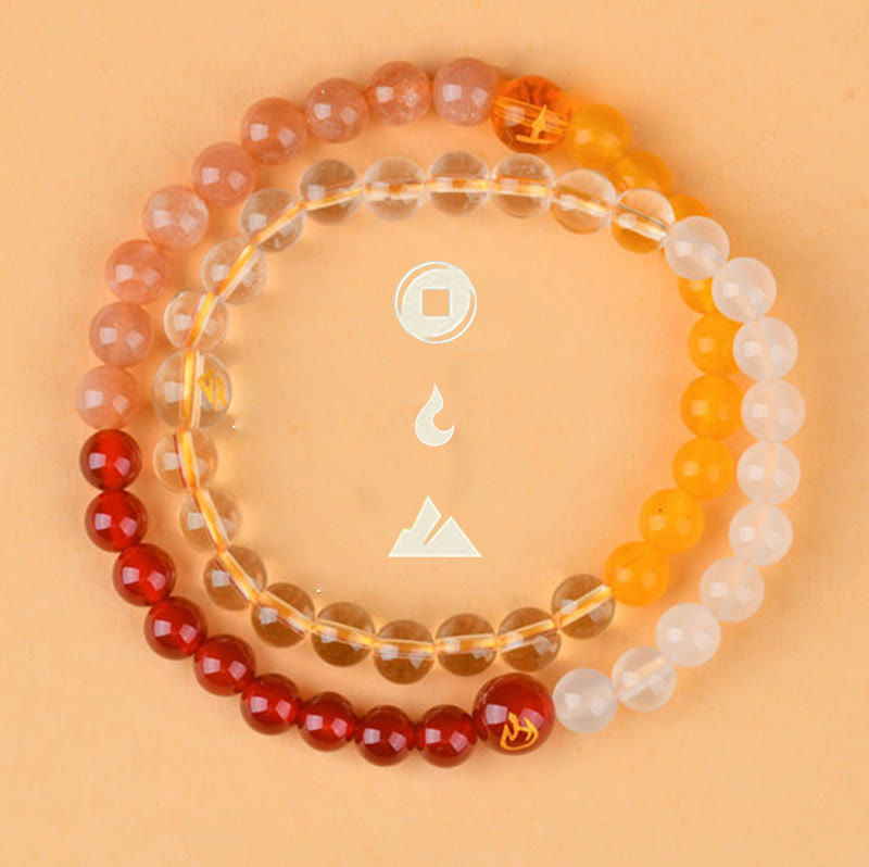 Buddha Stones Cinque Elementi Vari Cristallo Agata Quarzo Fragola Bracciale della Saggezza