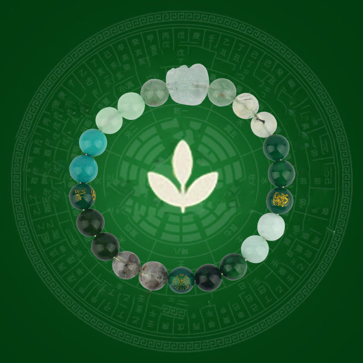 Buddha Stones Cinque Elementi Vari Cristallo Agata Pixiu Bracciale Ricchezza