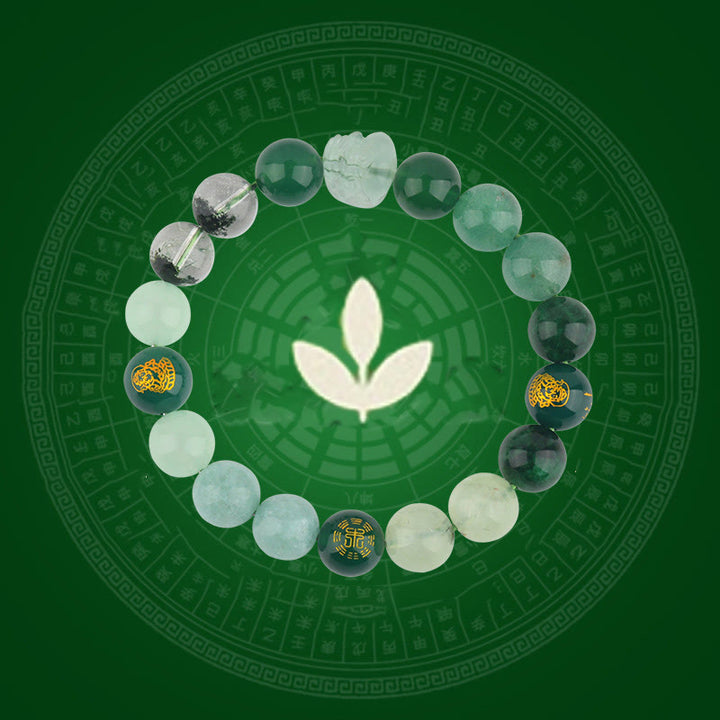 Buddha Stones Cinque Elementi Vari Cristallo Agata Pixiu Bracciale Ricchezza