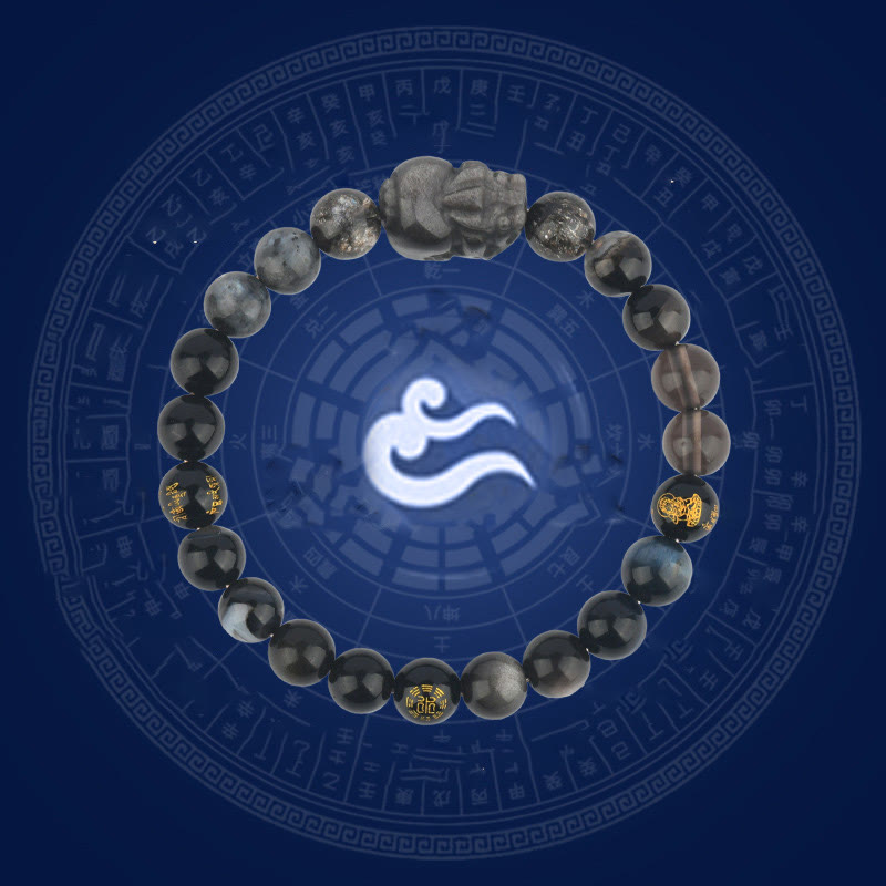 Buddha Stones Cinque Elementi Vari Cristallo Agata Pixiu Bracciale Ricchezza - image 14