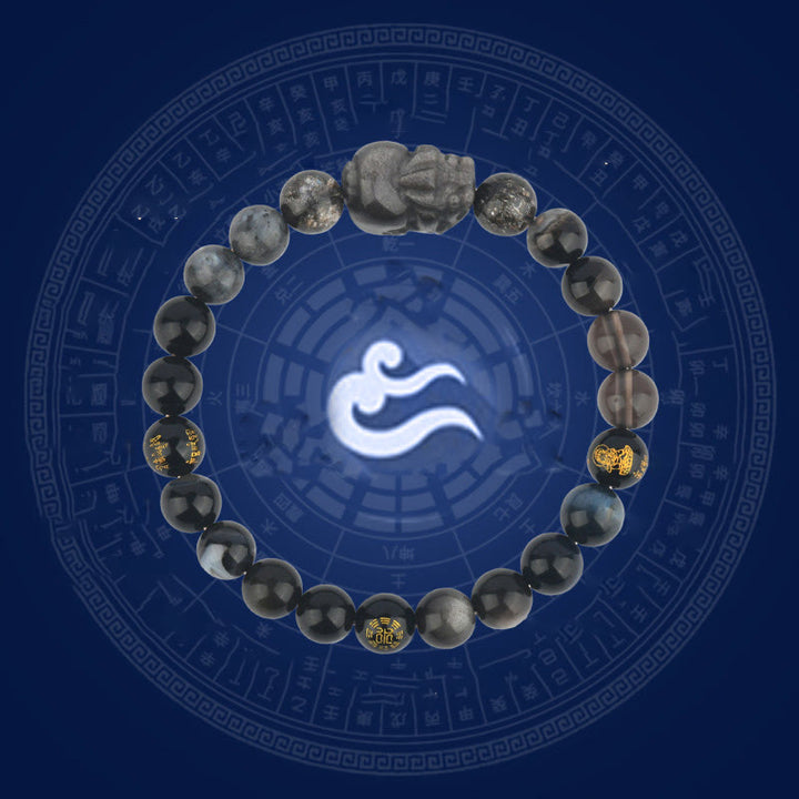 Buddha Stones Cinque Elementi Vari Cristallo Agata Pixiu Bracciale Ricchezza - image 14