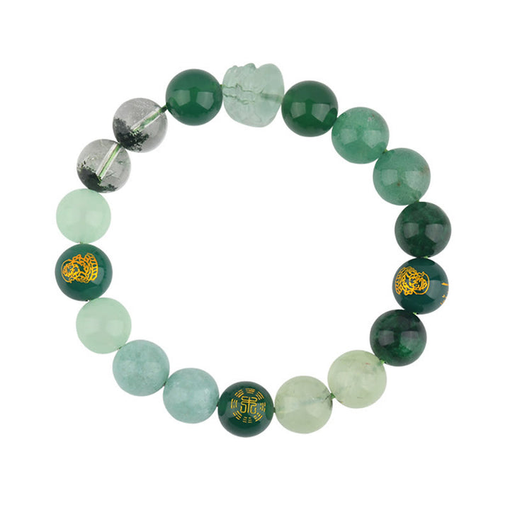 Buddha Stones Cinque Elementi Vari Cristallo Agata Pixiu Bracciale Ricchezza