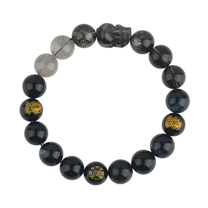 Buddha Stones Cinque Elementi Vari Cristallo Agata Pixiu Bracciale Ricchezza