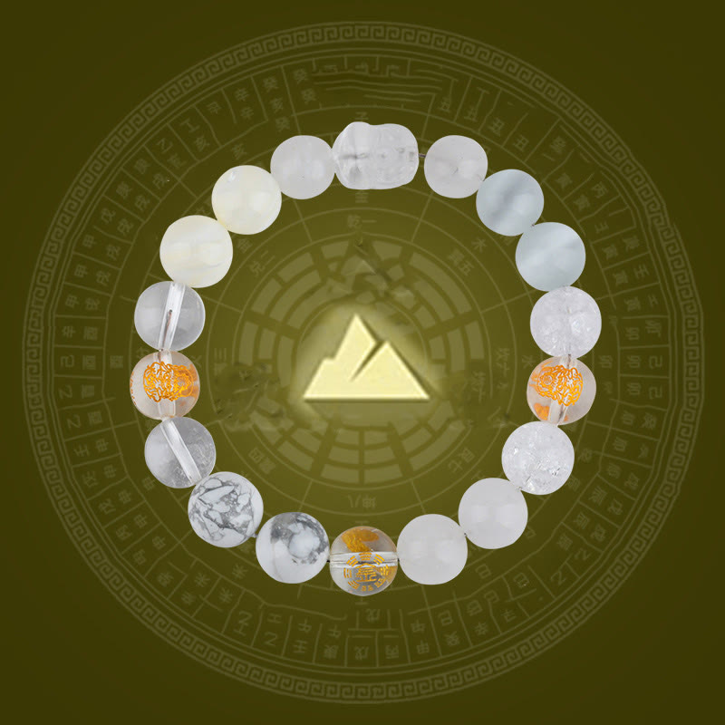 Buddha Stones Cinque Elementi Vari Cristallo Agata Pixiu Bracciale Ricchezza