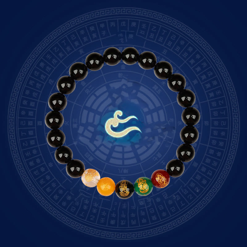 Buddha Stones Cinque Elementi Vari Braccialetto della Fortuna Jambhala di Agata - image 10