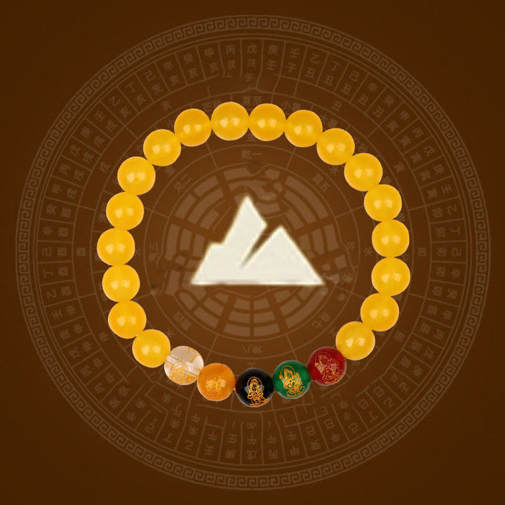 Buddha Stones Cinque Elementi Vari Braccialetto della Fortuna Jambhala di Agata - image 24