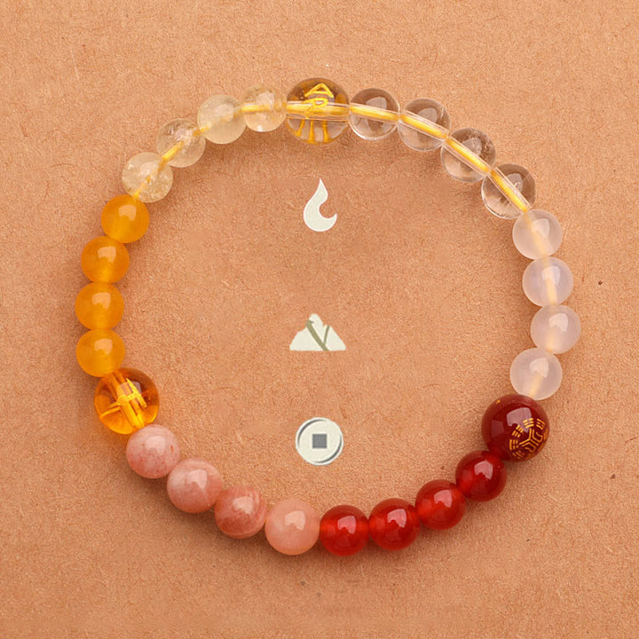 Buddha Stones Cinque Elementi Vari Agata Cristallo Pietra del Sole Bracciale della Saggezza