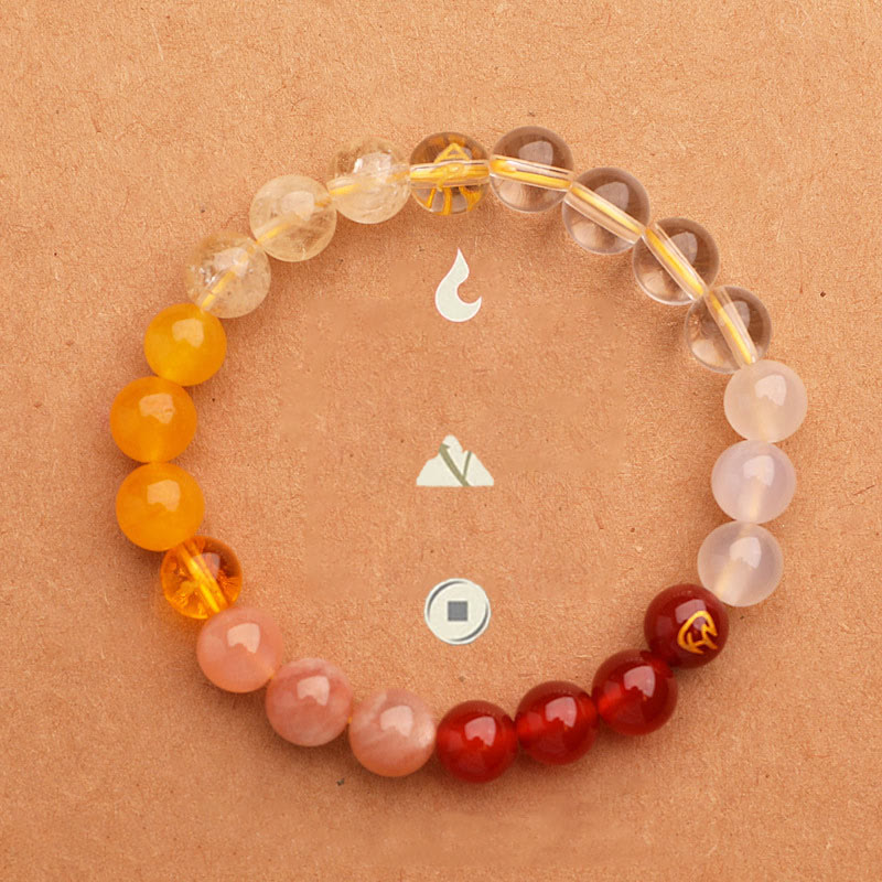 Buddha Stones Cinque Elementi Vari Agata Cristallo Pietra del Sole Bracciale della Saggezza