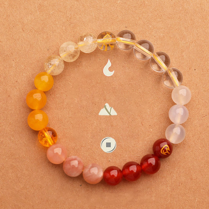 Buddha Stones Cinque Elementi Vari Agata Cristallo Pietra del Sole Bracciale della Saggezza