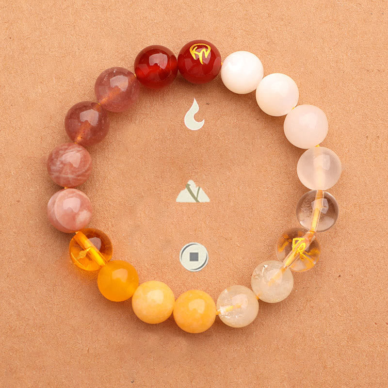 Buddha Stones Cinque Elementi Vari Agata Cristallo Pietra del Sole Bracciale della Saggezza
