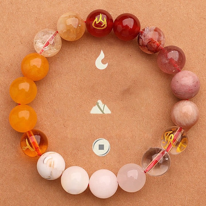 Buddha Stones Cinque Elementi Vari Agata Cristallo Pietra del Sole Bracciale della Saggezza