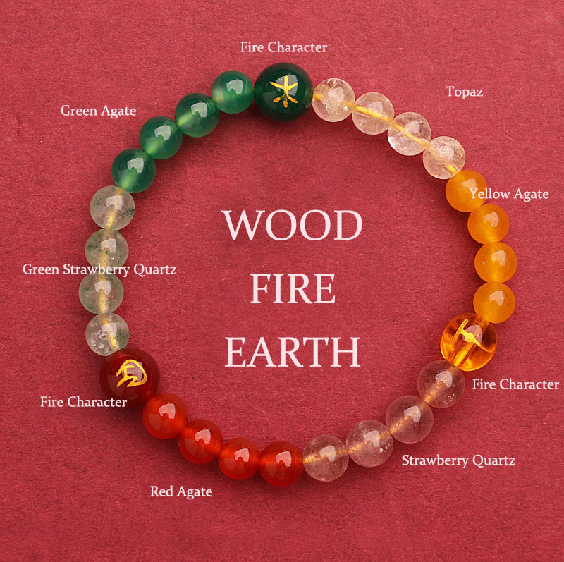 Buddha Stones Cinque Elementi Vari Agata Cristallo Pietra del Sole Bracciale della Saggezza