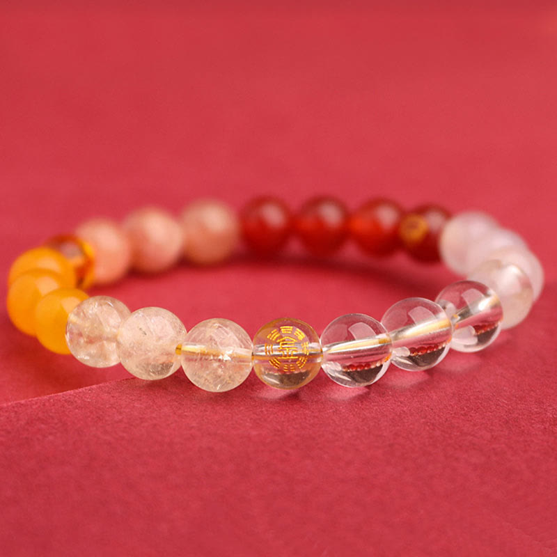 Buddha Stones Cinque Elementi Vari Agata Cristallo Pietra del Sole Bracciale della Saggezza