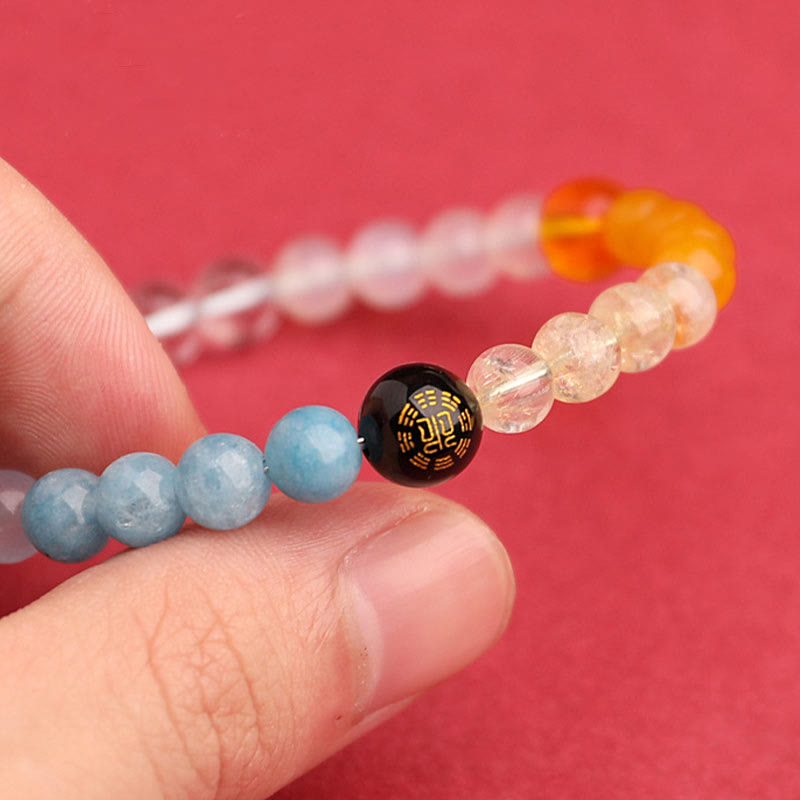 Buddha Stones Cinque Elementi Vari Agata Cristallo Pietra del Sole Bracciale della Saggezza