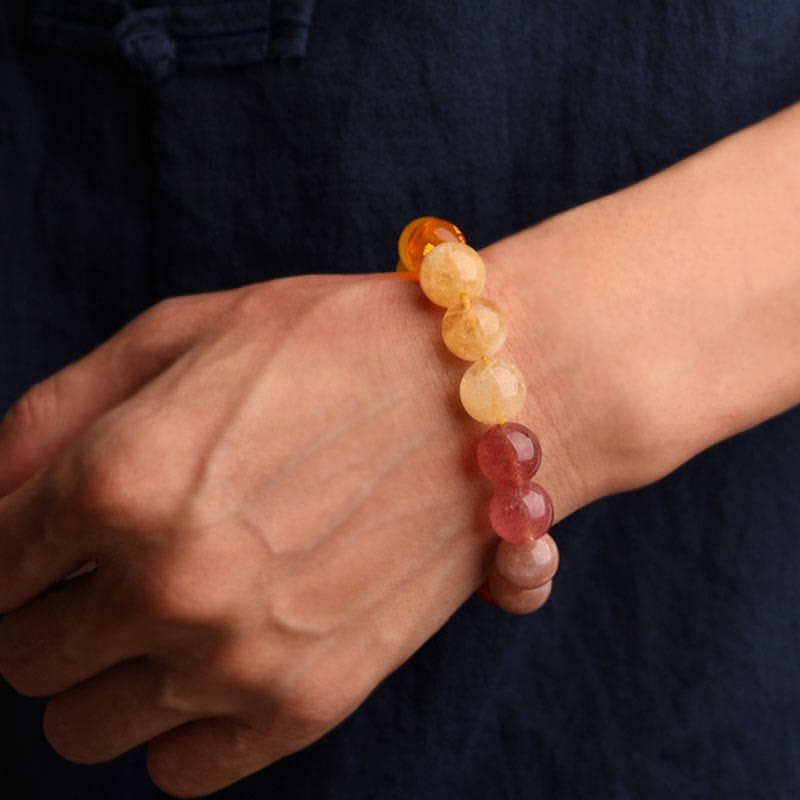 Buddha Stones Cinque Elementi Vari Agata Cristallo Pietra del Sole Bracciale della Saggezza