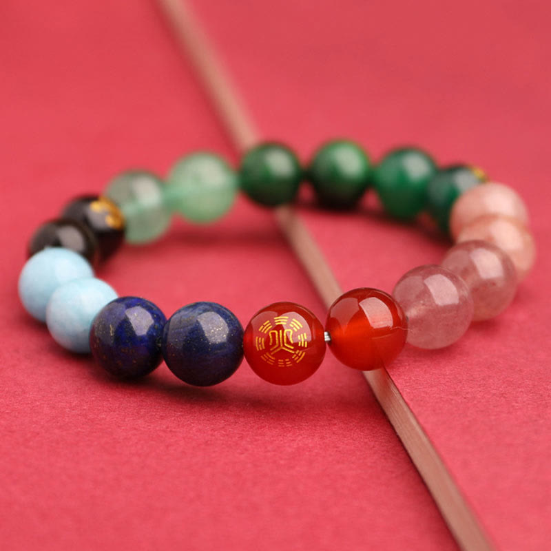 Buddha Stones Cinque Elementi Vari Agata Cristallo Pietra del Sole Bracciale della Saggezza