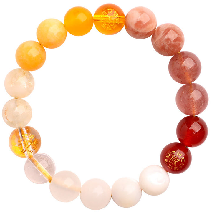 Buddha Stones Cinque Elementi Vari Agata Cristallo Pietra del Sole Bracciale della Saggezza