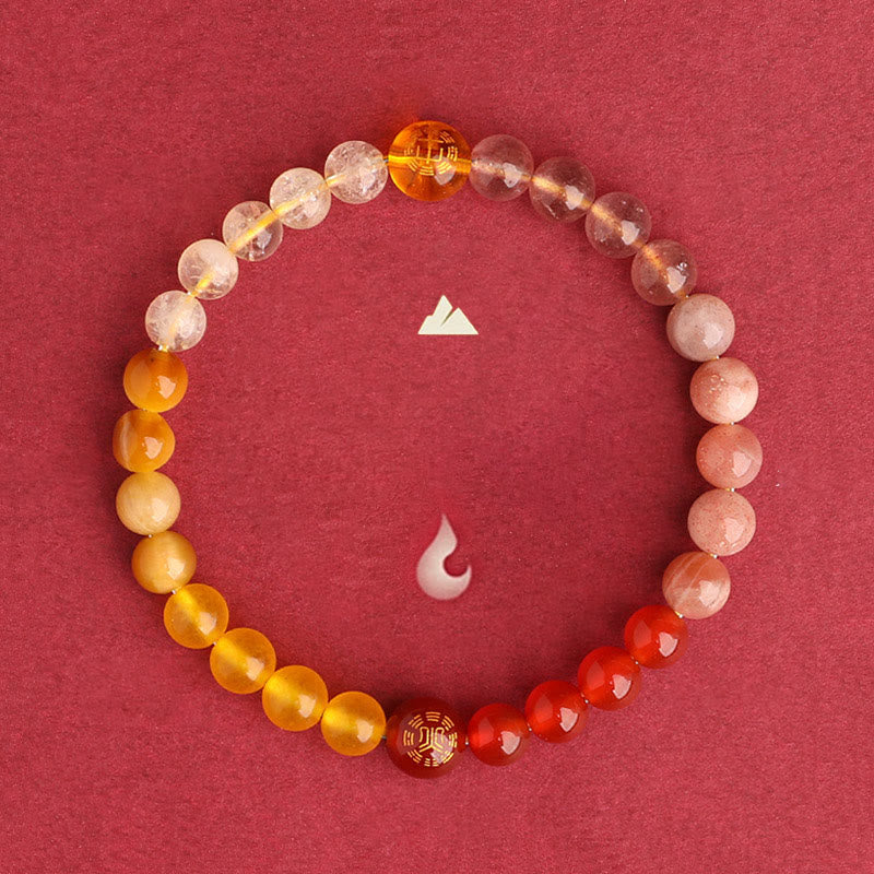 Buddha Stones Bracciale della saggezza con cinque elementi, vari cristalli di agata, onice nero, calcedonio verde, acquamarina - image 36