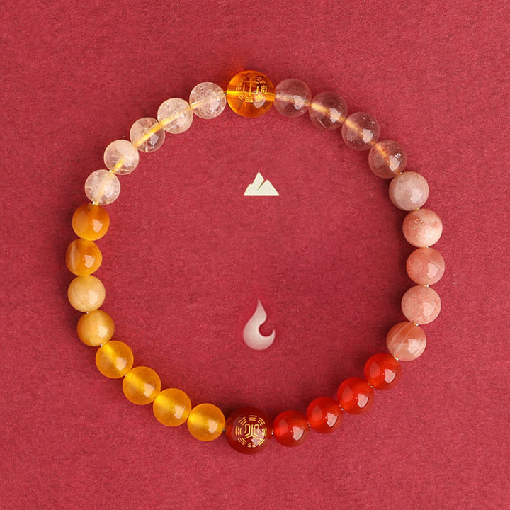 Buddha Stones Bracciale della saggezza con cinque elementi, vari cristalli di agata, onice nero, calcedonio verde, acquamarina - image 36
