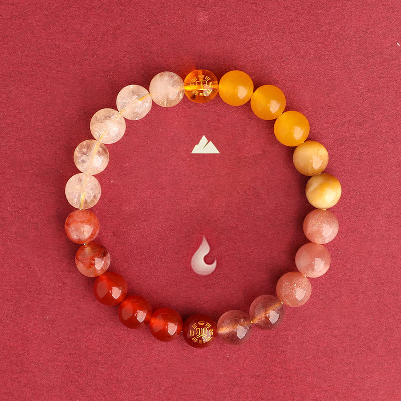 Buddha Stones Bracciale della saggezza con cinque elementi, vari cristalli di agata, onice nero, calcedonio verde, acquamarina - image 38