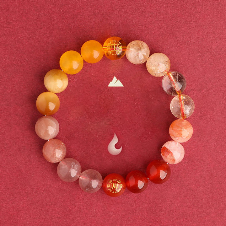 Buddha Stones Bracciale della saggezza con cinque elementi, vari cristalli di agata, onice nero, calcedonio verde, acquamarina - image 40