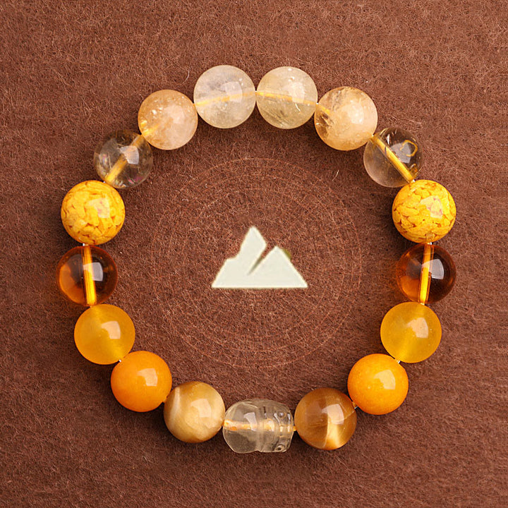 Buddha Stones Braccialetto portafortuna fantasma verde a cinque elementi con agata verde cristallo, quarzo fragola e agata muschiata. - image 34