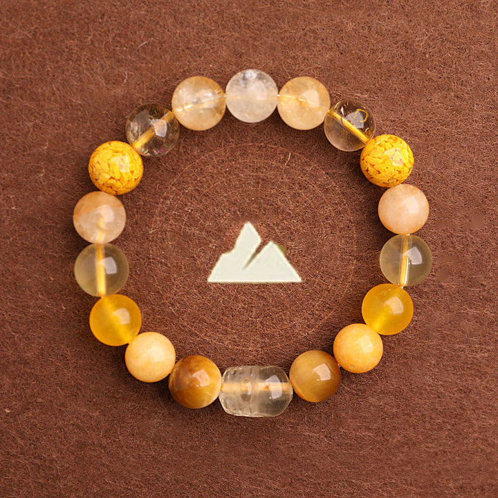 Buddha Stones Braccialetto portafortuna fantasma verde a cinque elementi con agata verde cristallo, quarzo fragola e agata muschiata. - image 36