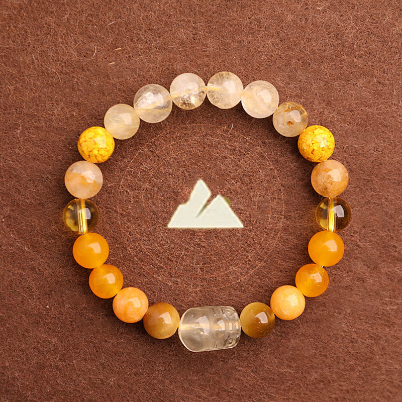 Buddha Stones Braccialetto portafortuna fantasma verde a cinque elementi con agata verde cristallo, quarzo fragola e agata muschiata. - image 38